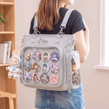 Personalized Large Ita Bag Backpack, Custom Pin Display Bag Back to School Ita Bag, Anime Laptop Bag, Gift For Daughter, Fits 15.6" Laptop
