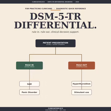 DSM-5-TR Differential Diagnosis Cheat Sheet | Decision Trees, Look-Alike Comparison Tables + Differential Pairs | Therapist PDF + Word