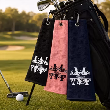 Monogrammed Golf Towel: Personalized Golf Gift Set for Men Dad, Custom Gifts for Men Dad