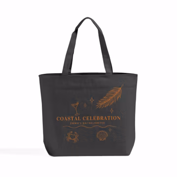 Coastal Bachelorette Canvas Tote Bag Gift for Beach Bridal Weekend Fun