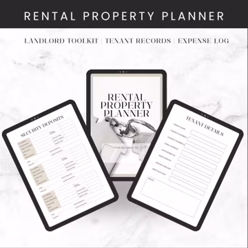 Rental Property Planner Printable PDF | Landlord Planner | Property Management Binder | Rental Income Tracker | Real Estate Planner | White