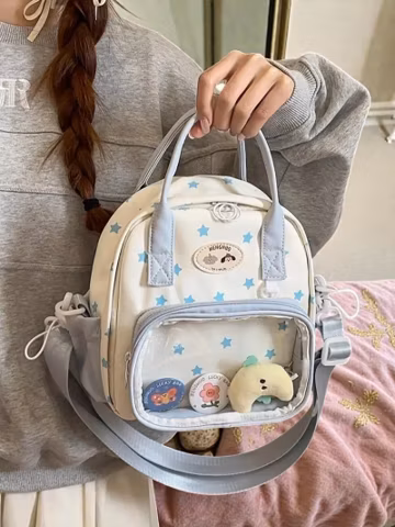 Kawaii Ita Bag Mini, Anime Bag, Clear Pocket Bag, Japanese Fashion Bag, Crossbody Backpack, Gift For Anime Lover, Aesthetic Bag