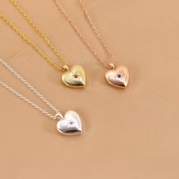 Personalized Heart Locket Necklace with Photo,Custom Birthstone Heart Necklace Photo Locket Gift for Mom,Tiny Gold Heart Locket,Gift for Her