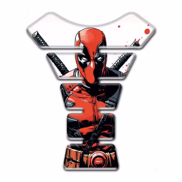 Deadpool Motorcycle Tank Pad – 3D Resin Tank Pad Sticker, Custom Tank Protector, Universal Fuel Tank Guard, Scratch Protection