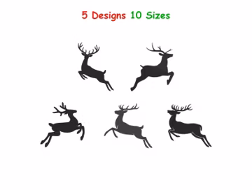 Running Deer Embroidery Design - Deer Embroidery Design -Jumping Deer Embroidery - Deer Machine Embroidery Design - Deer Embroiery 10 Sizes