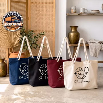 Custom Vet Doctor Tote Bag, Vet Student Tote, Vet School Tote, Vet Graduation Gift, Future Vet Tote, Vet Team Gift, Animal Hospital Tote Bag