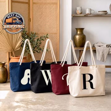 Personalized Initial Tote , Initial Bride Bag, Birthday Gift Bag, Baby Shower Bag, Business Promo Bag, Boutique Logo Tote, Monogram Gift Bag