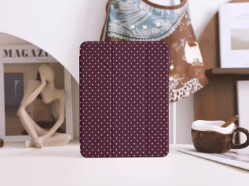 Burgundy Dot Grain All-New 2026 M5 iPad Pro 11"/13" Case, iPad Air 8, Air 7, Mini 7, iPad 12th Cover with Pencil Holder Protective Case