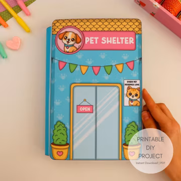 Printable Pet Shelter Paper Play Set | Pretend Play for Kids | Printable Paper Doll | Digital Download | Kids Craft Activity