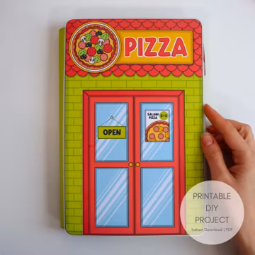 Pizza Shop Quiet Book Printable for Kids | Create Your Own Pizza Restaurant | Pretend Play Pizzeria Activity | Interactive PDF Download