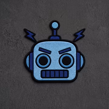 Blue Robot Head Embroidered Patch, Cute Retro Robot Iron On Patch, Tech Geek Badge Patch, Robot Lover Gift, Science Fiction Patch Applique
