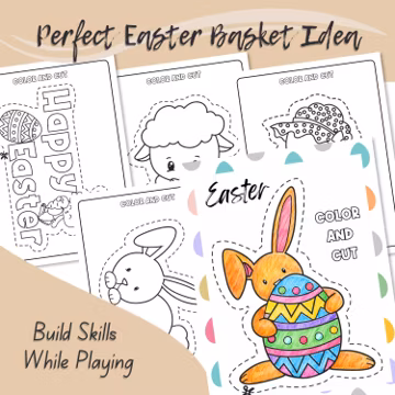Easter Scissor Skills Pack | Toddler Fine Motor Cut and Paste Activities