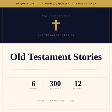 Bible Trivia Quiz Bundle | Old Testament Stories | 300 Questions | Sunday School Homeschool Church Game Night (PDF Download)