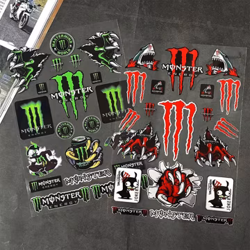 Motorcycle Racing Style Vinyl Sticker Pack, Waterproof Decals for Helmet, Fairing, Tank, Laptop, Car, ATV, Dirt Bike