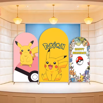 Cartoon Birthday Party Arch Backdrop Cover Kids 1st 2nd Boys Girls Party Yellow