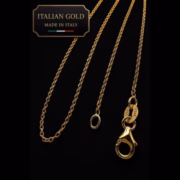 14K Solid Italian Gold Diamond Cut Cable Chain Necklace, 1mm 16" - 24"