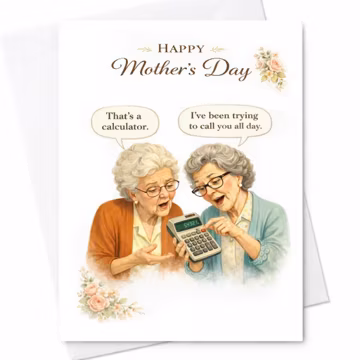 Funny Grandma Mother’s Day Card Calculator Joke Card Old Lady Humor Card Senior Humor Card Cute Grandma Gift Mother’s Day Card C775
