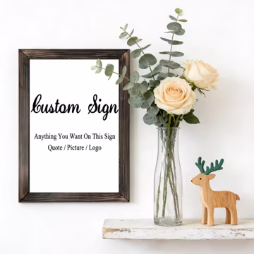 Custom Wood Framed Sign 8"x8"/ 8"x12"/ 12"x16", Personalized Quote, Song Lyrics, Wall Hanging Art