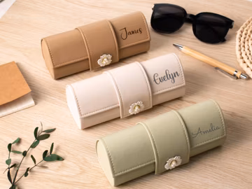 Personalized Eyeglasses Case | Magnetic Vegan Leather Eyeglasses Case | Gift for bridesmaid | Travel sunglasses case