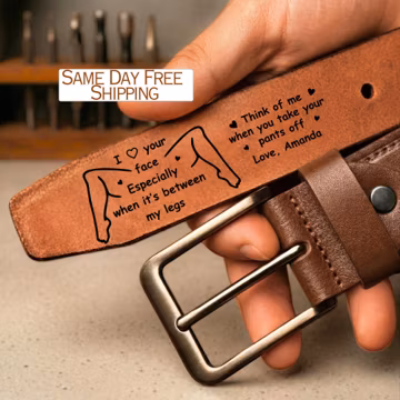 Personalized Leather Belt for Men, Funny Gift for Husband, Custom Engraved Leather Belt, Graduation Day Gift for Boyfriend, Anniversary Gift
