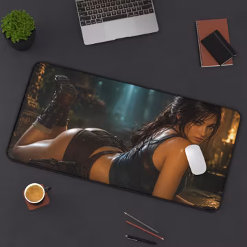 Lara Croft Desk Mat, Tomb Raider Mouse Pad, Adventure Gaming Desk Mat, XXL Gaming Mouse Pad, Gamer Girl Setup Decor