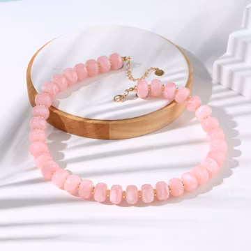 Colorful Chunky Resin Bead Necklace, Large Disc Bead Choker, Pastel Rose Marble Statement Jewelry, Bold Acrylic Necklace, Gift for Women