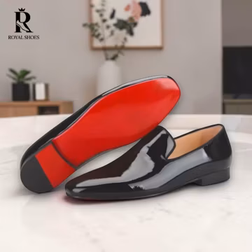 Christian Louboutin Dandelion Loafers - Patent calf leather - Black - Mens leather shoes
