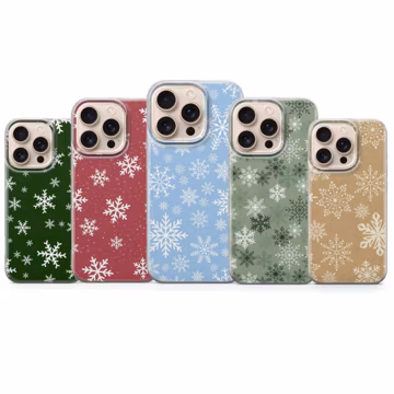 Snowflake Phone Case Winter Cover for iPhone 17 Pro Max,16e,15,14,13 & Samsung S26 Ultra S25 FE A57, A56, Pixel 10, 9A