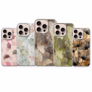 Ginkgo Leaf Phone Case Botanical Cover for iPhone 17 Pro Max,16e,15,14,13 & Samsung S26 Ultra S25 FE A57, A56, Pixel 10, 9A