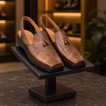Men's Handmade Brown Leather Sandals with Tassel Slip-On Traditional Casual Comfortable Everyday Footwear