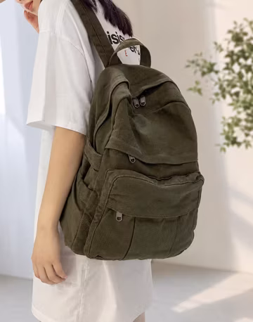 Canvas Laptop Backpack for College, Travel, Commuting Everyday Use, Functional Bag