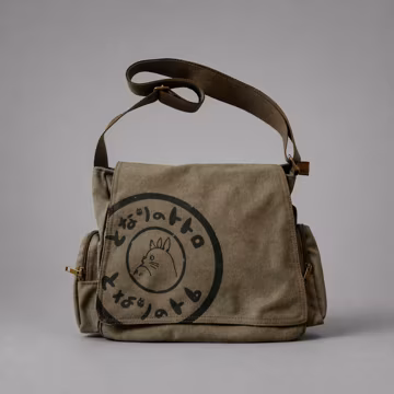 Canvas Messenger Bag, Army Green Laptop Bag, Everyday Tote with Pockets