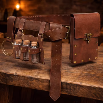 Renaissance Costume Accessories - Medieval Belt Pouch Set