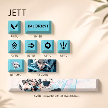 valorant keycaps Keycap Set Custom Artisan Anime Keycaps for Mechanical Keyboard 6.25U Spacebar Gaming Key Caps