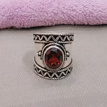 925 Sterling Silver Garnet Ring, Oval Red Gemstone, Handmade Minimalist Band, Wedding Ring, Christmas Gifts, Birthday Gifts , Unisex Ring,