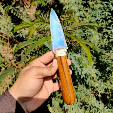 Handmade Opal Knife – Natural Wood Handle, Crystal Decor, Boho Accent (8 Inch)