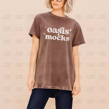 Comfort Colors 1717 Espresso Adult Heavyweight Shirt, C1717 Boho Shirt Mock, Boho CC1717 Mock Model Mockup Digital File Photography T-Shirt