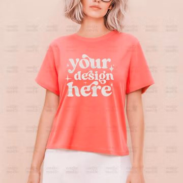 Comfort Colors 1717 Watermelon Adult Heavyweight Shirt, C1717 Boho Shirt Mock, CC1717 Mock Model Mockup Digital File Photography Tee Mock