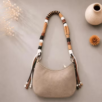 Handwoven Boho Bag Strap with Tassels, Decorative Purse Handle, Artisan Accessory