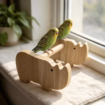 Wooden Animal Perch Decor, Parrot Potty Training Stand, Minimal Bird Cage Toy, Cleaner Bird Routine, Cage Accessory Gift for Bird Lovers