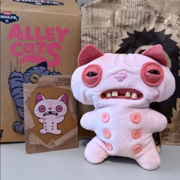Pink Fuggler Plush Keychain, Wrinkle McStinkles Monster Bag Clip, Stuffed Toy Ring