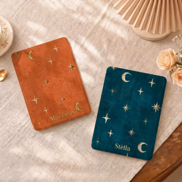 Retro Moon Stars Kindle Case with Strap for Paperwhite 12th 7" 11th 6.8", Celestial Detachable Cover for Kindle 11th 6", Colorsoft,Kobo Case