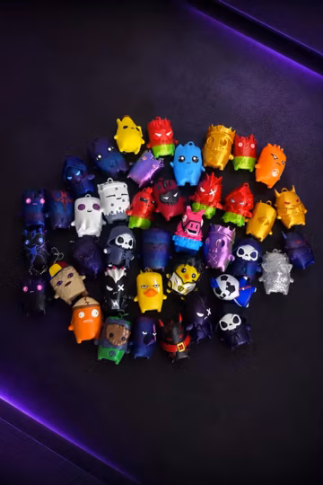 Sprites Fort Building 3D Printed Keychain - Battle Royale Gamer Sprite Accessory