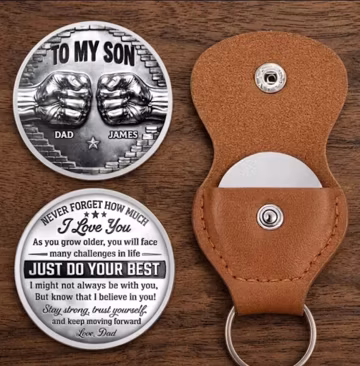 To My Son Keychain, Personalized Pocket Hug, Dad to Son Gift, Fist Bump Keychain, Personalized Son Gift, Father Son Keychain