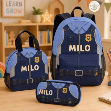 Judy Hopps Police Uniform Backpack Set Cute Officer Vest School Bag Personalized Kids Lunch Box Pencil Case Back To School Gift For Girls