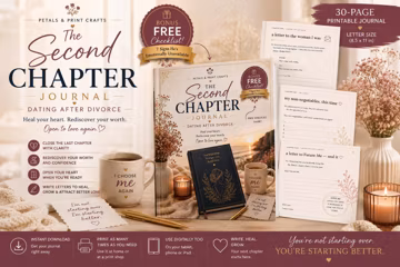 Second Chapter Journal, Dating After Divorce Workbook, Starting Over After Divorce, New Beginnings Journal for Women PDF