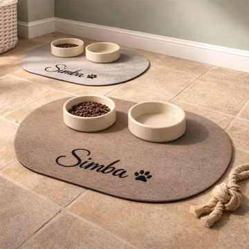 Personalised Dog Feeding Mat | Custom Pet Name Mat | New Puppy Gift | Dog and Cat Lover Gift | Pet Feeding Area Decor