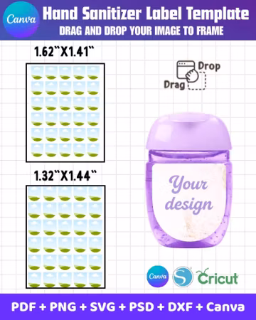 Hand Sanitizer Label Template Canva Editable, Mini Sanitizer Sticker, Product Label Template, Small Business Packaging, Party Favor Label