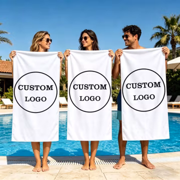 Personalized Custom Logo Towel, Blank Beach Towel for Printing, Fast Shipping, Bulk Customized Pool Towels, Custom Branded Gift