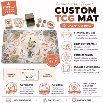 Custom TCG Playmat 24x14 | Personalized MTG Pokemon Yugioh Card Mat